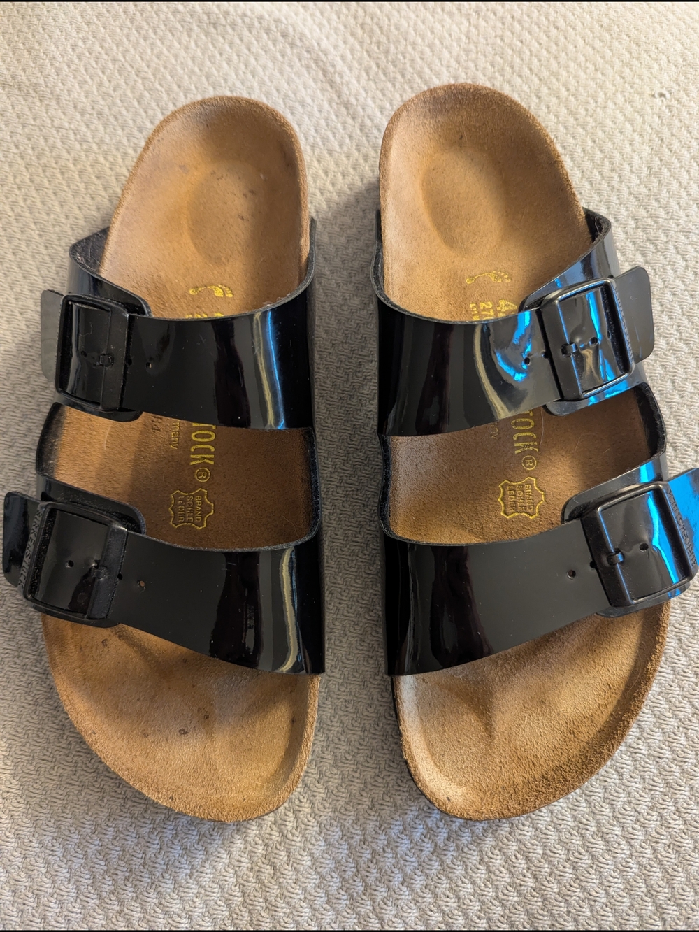 Birkenstock Black Patent Arizona Double-Strap Sandals